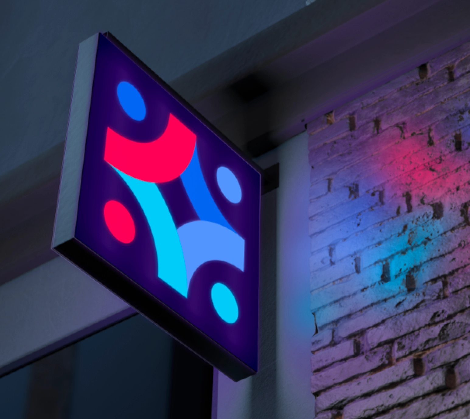 Illuminated Care Suite logo sign mounted on a building.