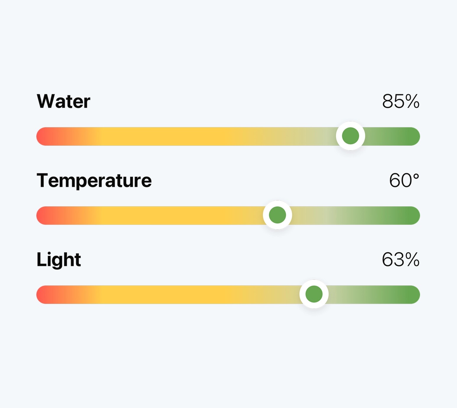 Krado mobile app showing care status for two plants.