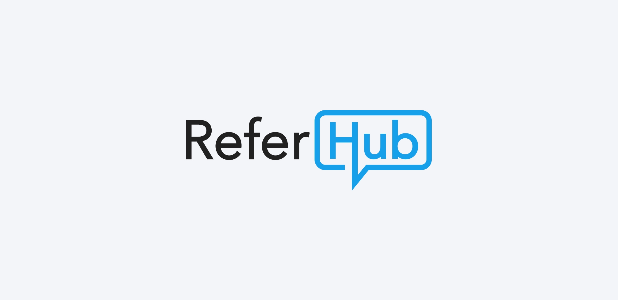 ReferHub logo with the Hub name held in a speech bubble.