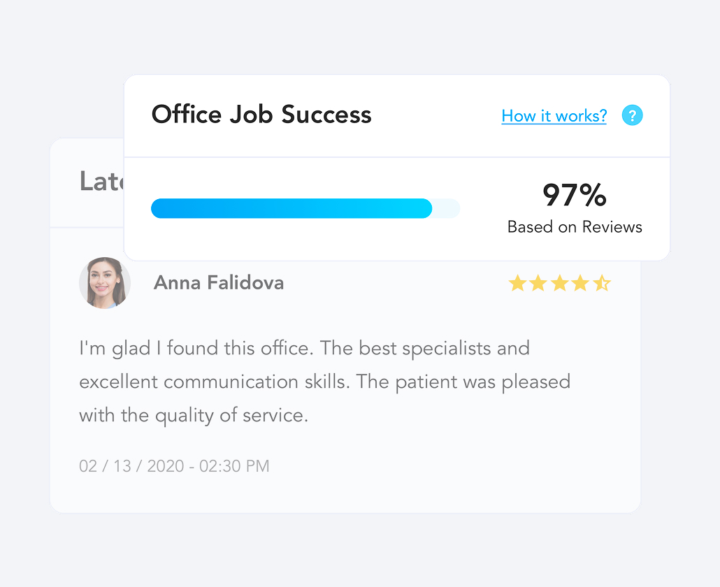 ReferHub dental office profile interface.
