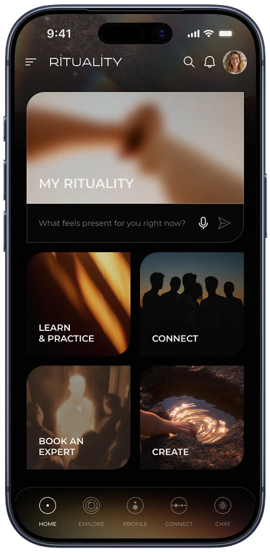 Rituality mobile app home screen